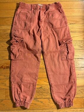 We the free small Rust Cargo Jogger Pants - Casual Utility Style